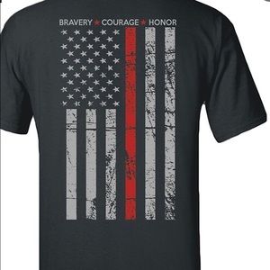 USA Red Line Firefighter Tee Shirt